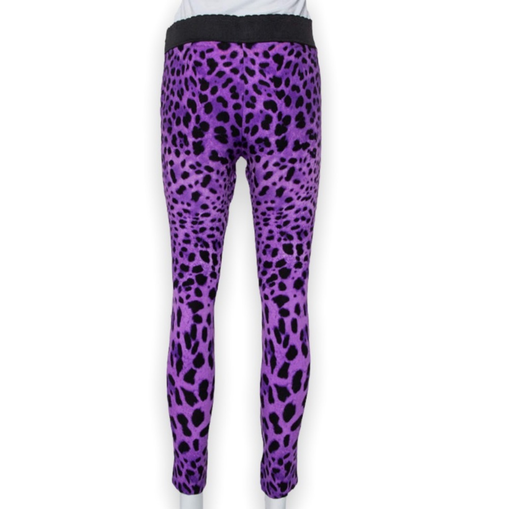 SOLD❤️Dynashape Intima Woman’s Purple Animal Printed Nylon Spandex Trousers XS - Picture 3 of 7